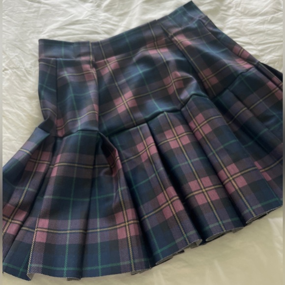 Dolls Kill x French Kiss 🎀 plaid pleated mini skirt blue and purple Clueless - Picture 2 of 5